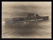 Aerial photograph of USS Saratoga. "Milton's Ship"